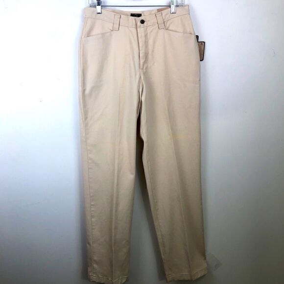 NWT Lee Size 10 Medium Plain Front Pleated Stretch Tan Jeans!! - Picture 1 of 13